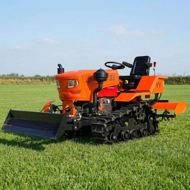 Crawler 4WD Rotary Tiller 35HP - đánh giá và giá Agriculture Farming Tractor